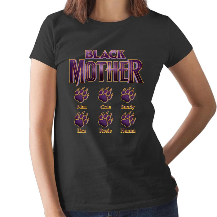 Black Mother Kids Names - Mother's Day Personalized Gifts Custom Shirt for Black Mom