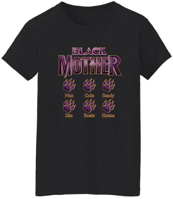 Black Mother Kids Names - Mother's Day Personalized Gifts Custom Shirt for Black Mom