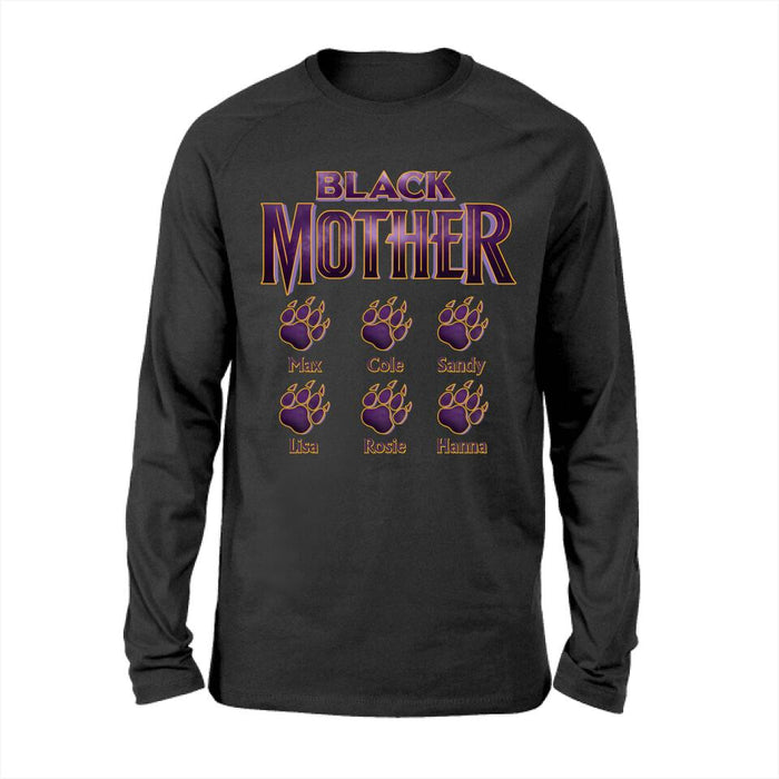 Black Mother Kids Names - Mother's Day Personalized Gifts Custom Shirt for Black Mom