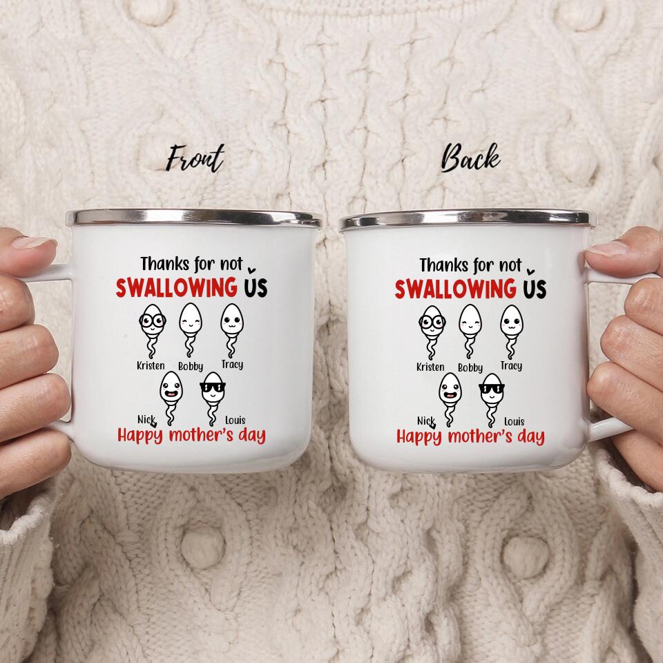 Thanks For Not Swallowing Us - Personalized Funny Tumbler For Mom Mother's  Day Gift