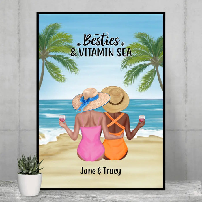 Personalized Poster, Beach Sisters, Gift for Beach Lovers