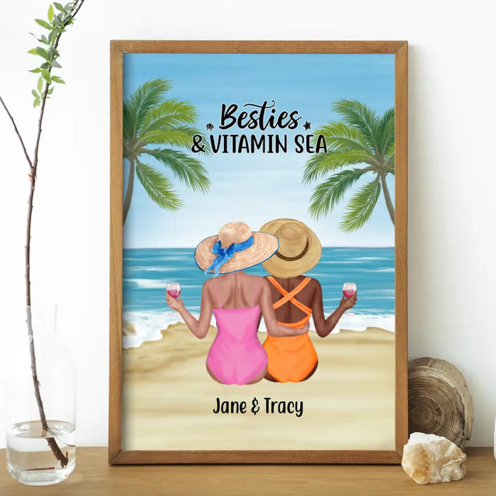 Personalized Poster, Beach Sisters, Gift for Beach Lovers