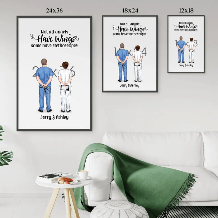 Personalized Poster, Doctor Couple And Colleagues, Gift For Doctors