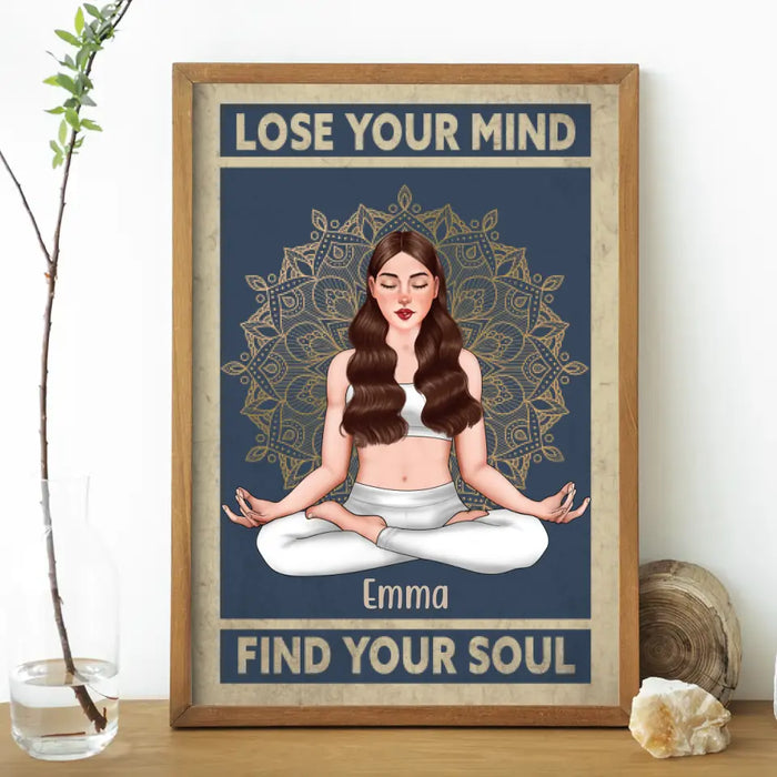 Personalized Poster, Yoga Mandala Girl, Gift For Yoga Lovers