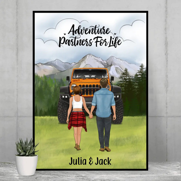 Personalized Poster, Couple Holding Hands, Relationship Goals, Gift for Friends, Car Lovers, Travelling Partners