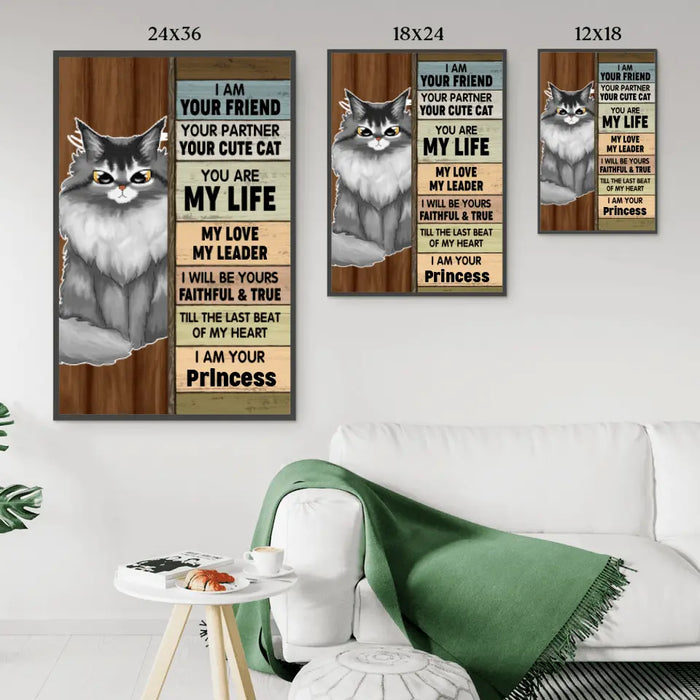 Personalized Poster, Cute Cat, Gift for Cat Lovers