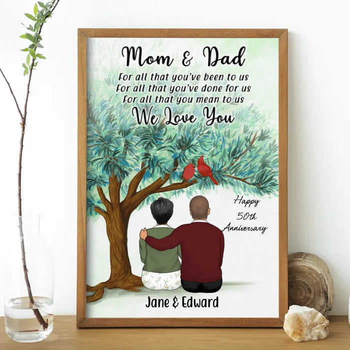 For All That You've Done for Us - Anniversary Personalized Gifts Custom Poster for Family for Dad