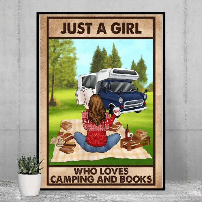 Just A Girl Who Loves Camping And Books - Personalized Poster For Her, Camping, Book