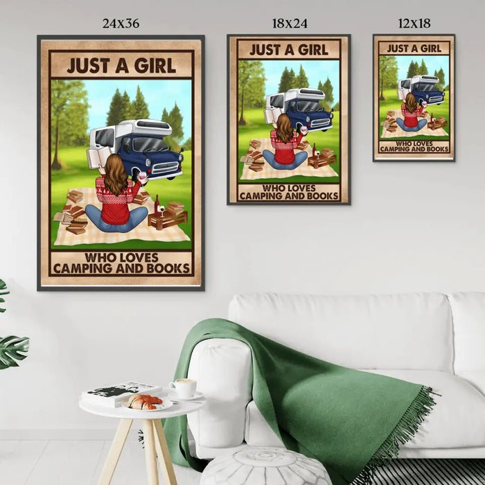 Just A Girl Who Loves Camping And Books - Personalized Poster For Her, Camping, Book