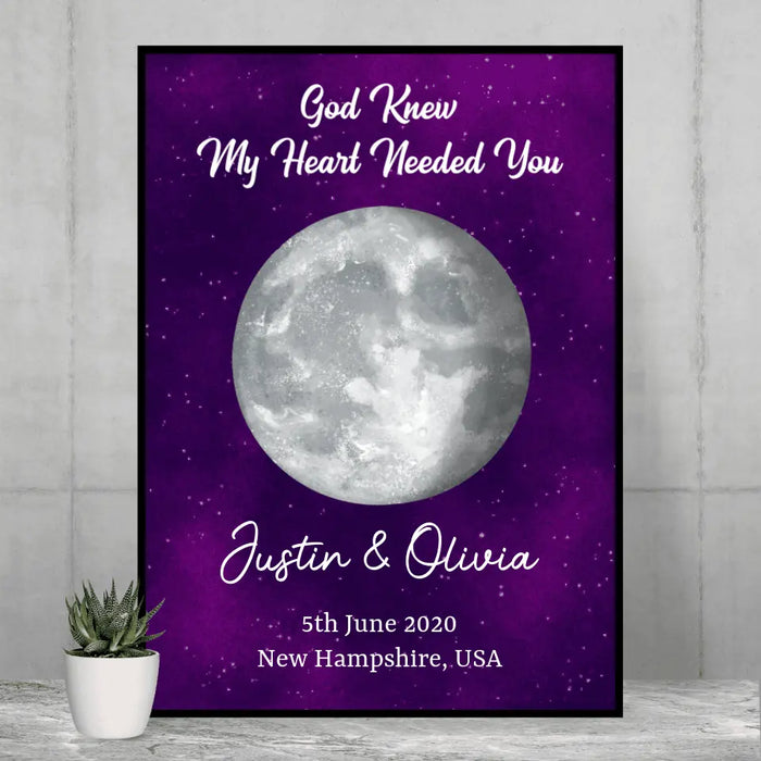 Couple Moon Phase - Personalized Poster For Her, Him, Anniversary