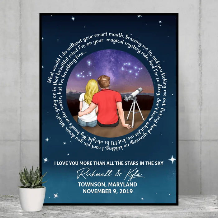 Love You More Than All The Stars In The Sky - Personalized Poster For Him, For Her, Couples, Astronomy Lovers, Valentine's Day