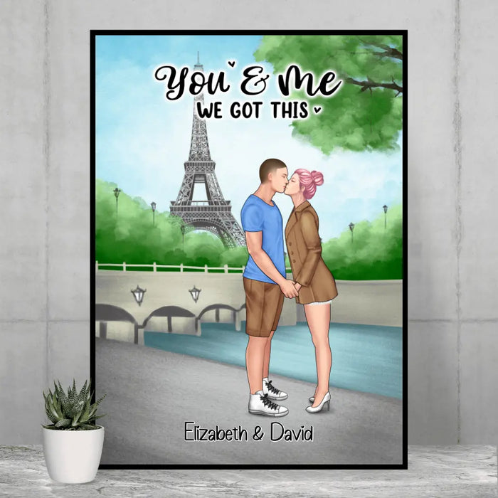 Eiffel Tower Beautiful Couple - Personalized Poster For Couples, Valentine's Day
