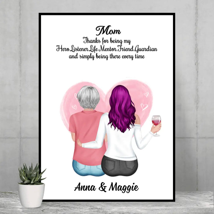 First My Mother, Forever My Friend - Personalized Gifts Custom Poster for Mom