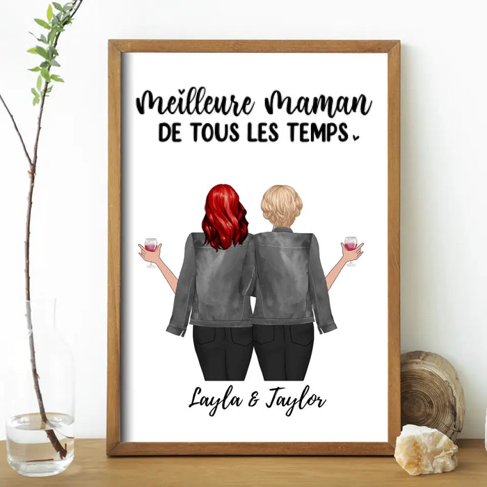Meilleure Maman de Tous les Temps - Personalized Gifts Custom Poster for Mom