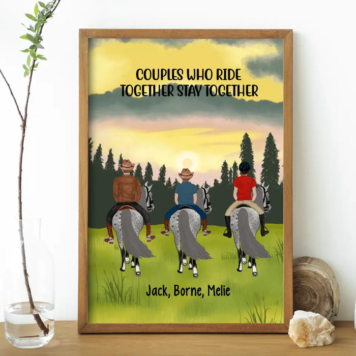 Horse Riding With Kids - Personalized Poster For For Kids, Family, Horseback Riding