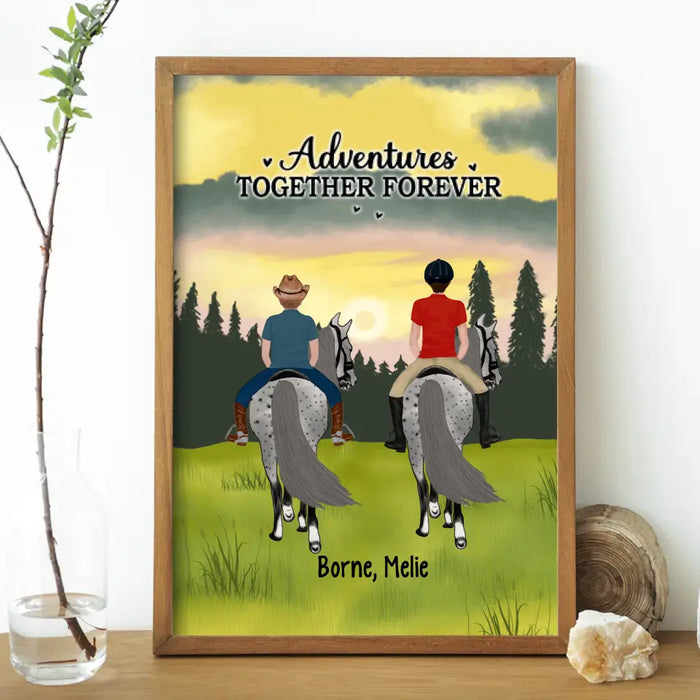Adventures Together Forever - Personalized Gifts for Horse Lovers - Custom Horse Poster for Family