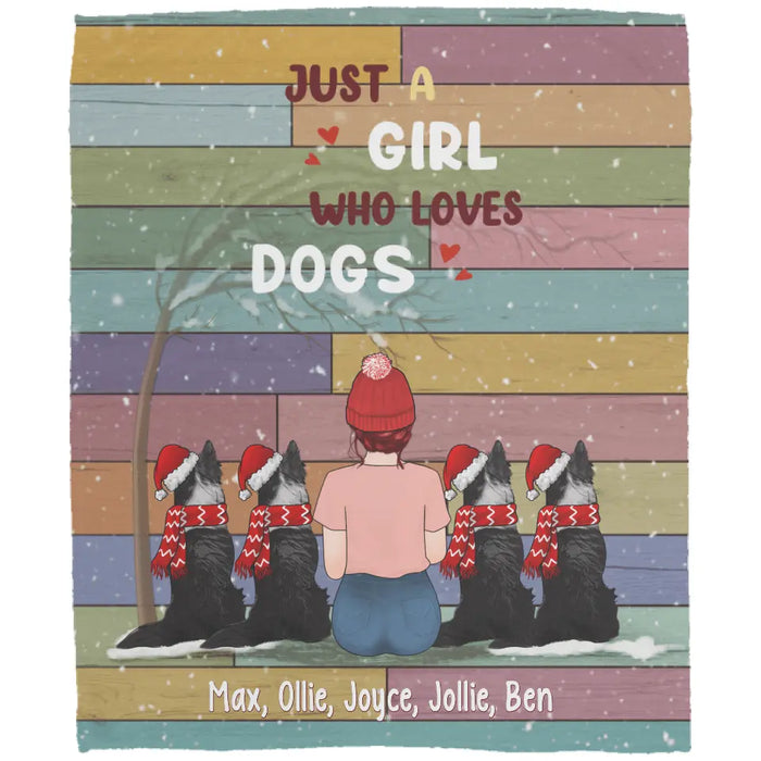 Personalized Blanket, Just A Girl Who Loves Dogs, Christmas Gift For Dog Lovers