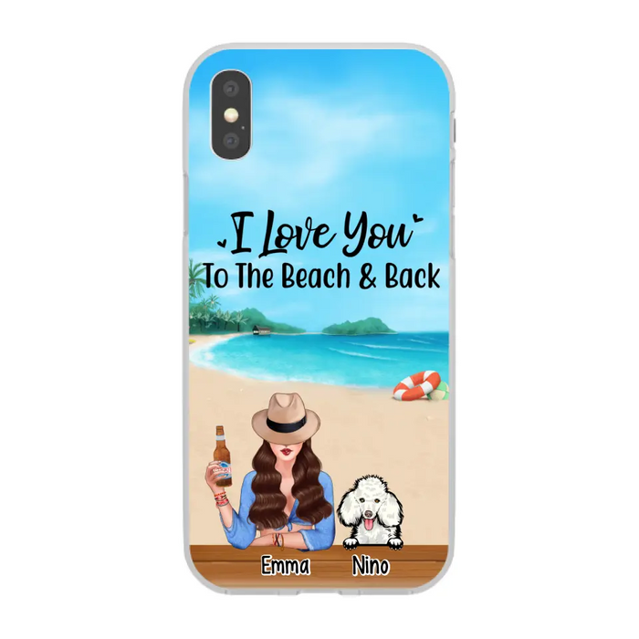 Personalized Phone Case, A Girl And Peeking Dogs - Summer Partner Gift, Gift For Beach Lovers And Dog Lovers