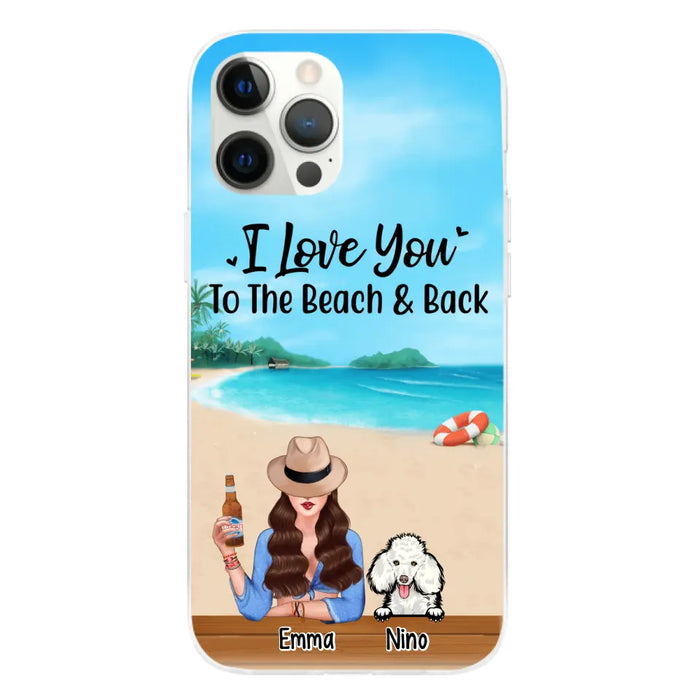 Personalized Phone Case, A Girl And Peeking Dogs - Summer Partner Gift, Gift For Beach Lovers And Dog Lovers
