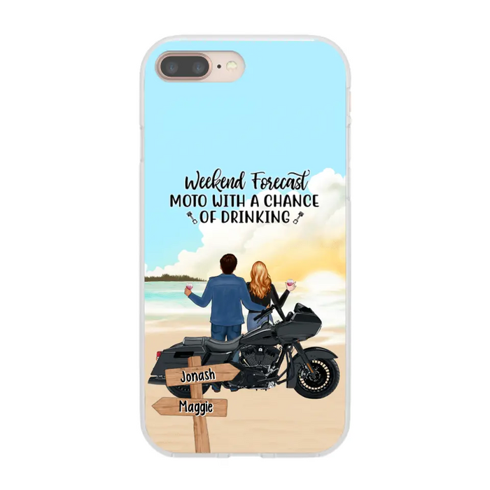 No Road Is Too Long When We Are Riding Together - Personalized Phone Case For Couples, Motorcycle Lovers