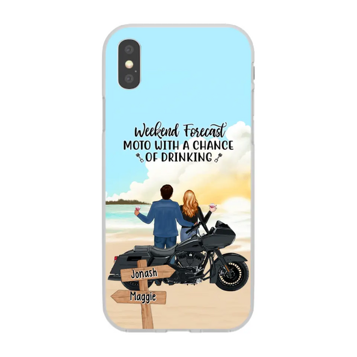 No Road Is Too Long When We Are Riding Together - Personalized Phone Case For Couples, Motorcycle Lovers