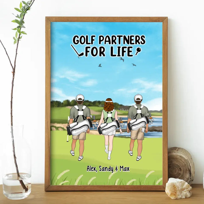 Golf Partners for Life - Personalized Gifts Custom Golf Poster for Couples, Friends, and Golf Lovers