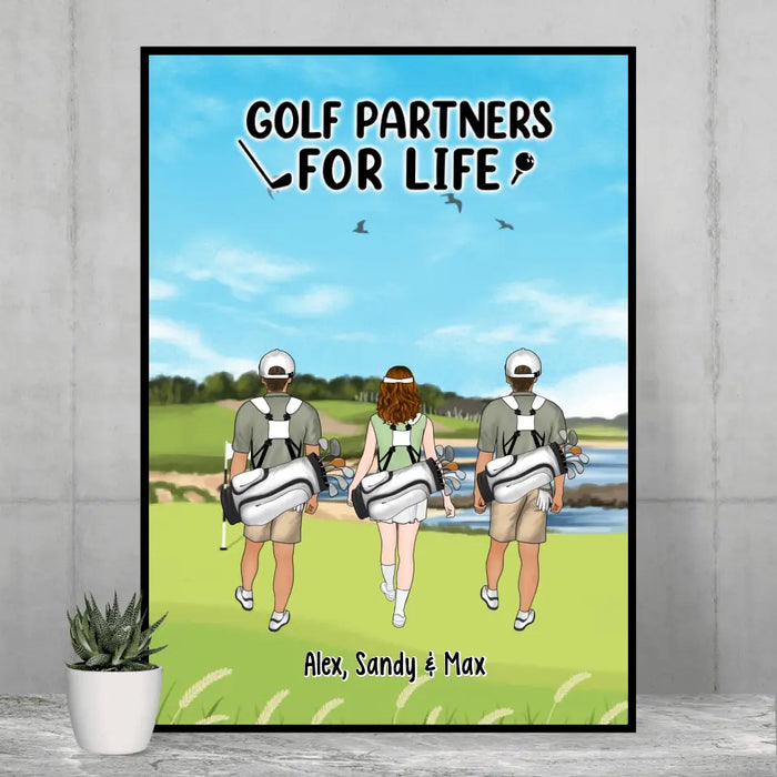Golf Partners for Life - Personalized Gifts Custom Golf Poster for Couples, Friends, and Golf Lovers