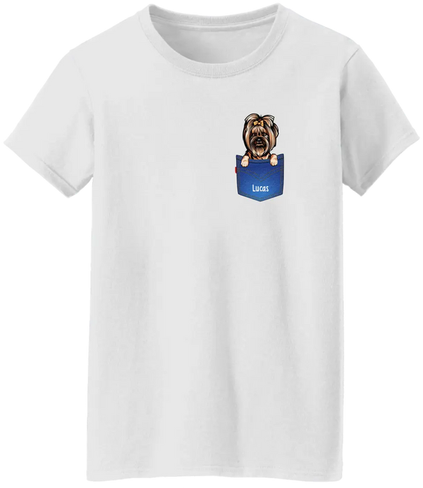 Custom Dog In Pocket - Personalized Gifts Custom Shirt Dog Lovers