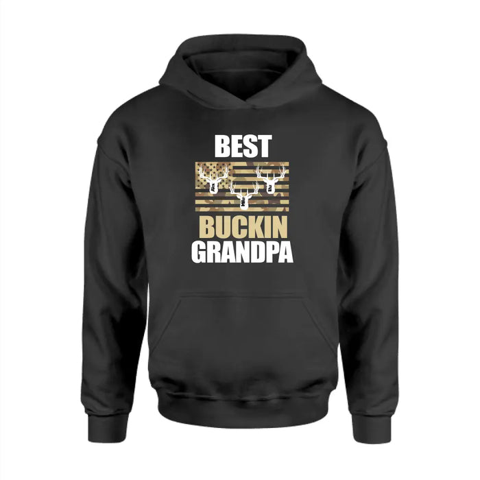 Best Buckin Grandpa - Personalized Gifts Custom Hunting Shirt for Grandpa, Hunting Lovers