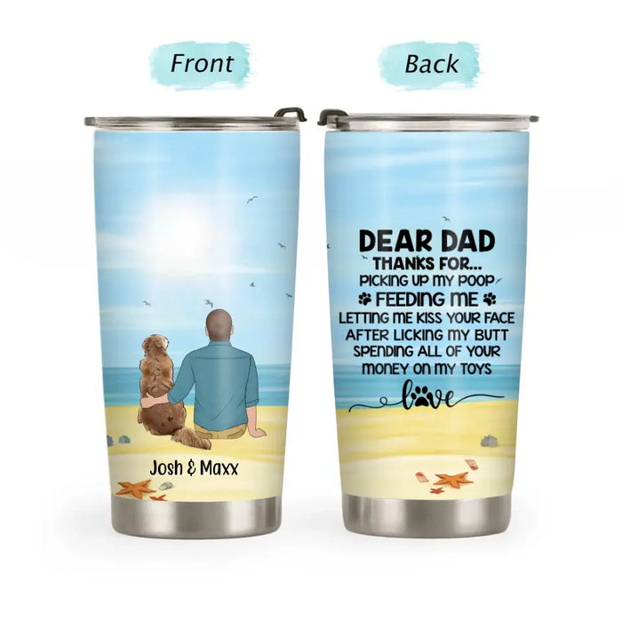 Thanks for Picking Up My Poop - Father's Day Personalized Gifts Custom Dog Tumbler for Dog Dad, Dog Lovers