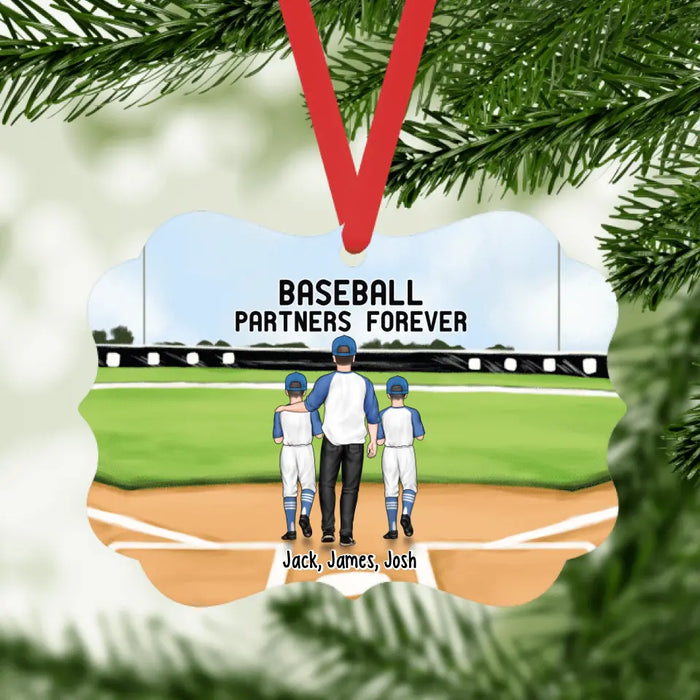 Baseball Partners Forever - Christmas Personalized Gifts Custom Ornament for Family for Dad