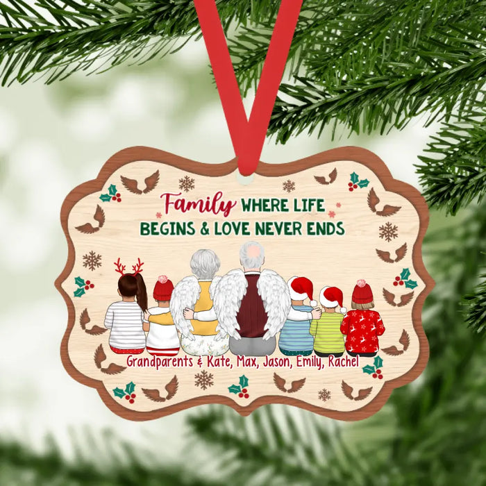 Where Life Begins and Love Never Ends - Personalized Gifts Custom Memorial Ornament for Grandparent, Memorial Gifts