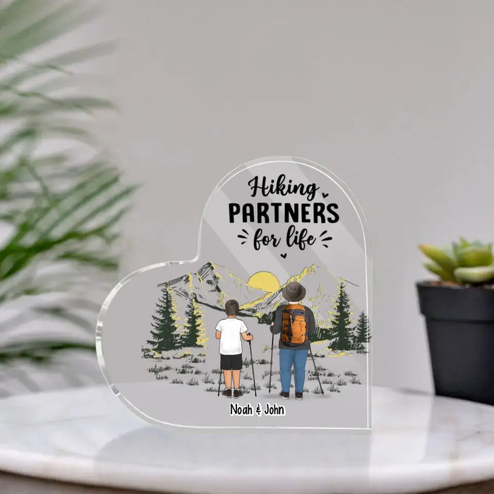 Hiking Partners for Life - Personalized Gifts Custom Hiking Acrylic Plaque for Family, Couples, and Hiking Lovers