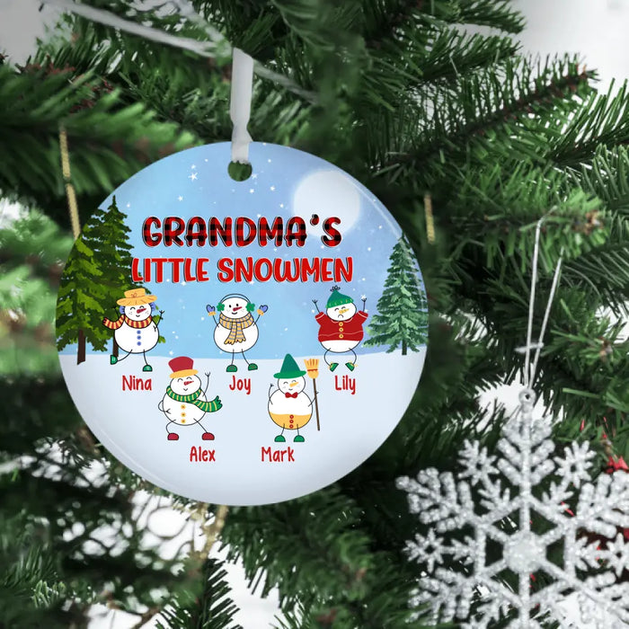 Grandma's Little Snowmen - Christmas Personalized Gifts Custom Ornament for Grandma