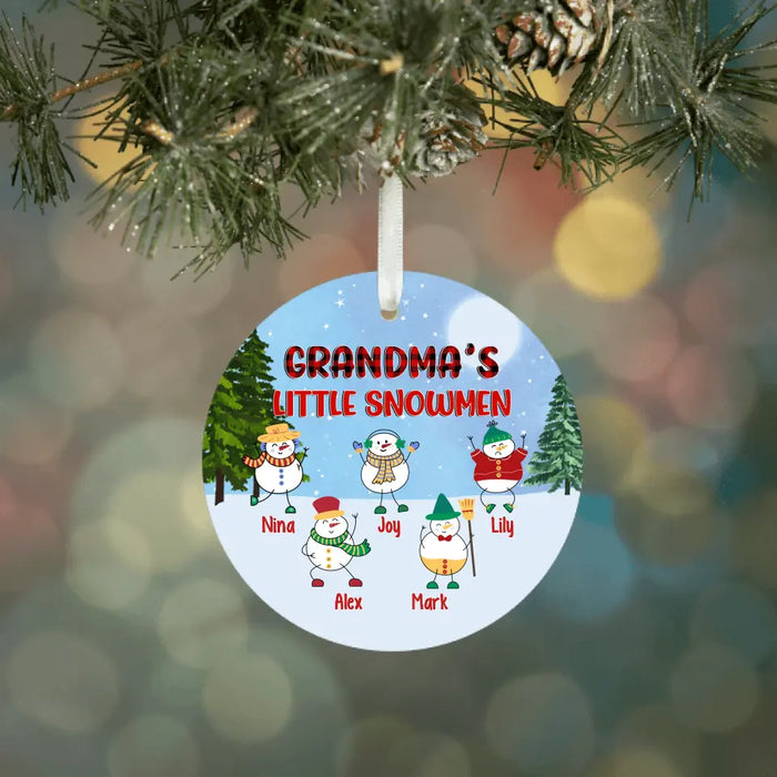 Grandma's Little Snowmen - Christmas Personalized Gifts Custom Ornament for Grandma