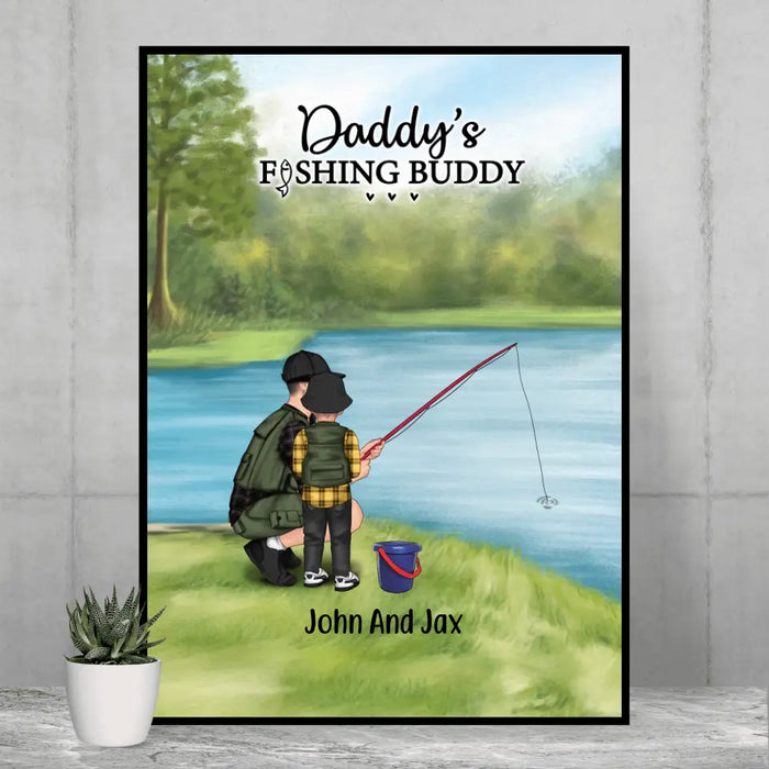 Daddy's Fishing Buddy - Father's Day Personalized Gifts Custom Go Fishing Poster for Dad, Go Fishing Lovers