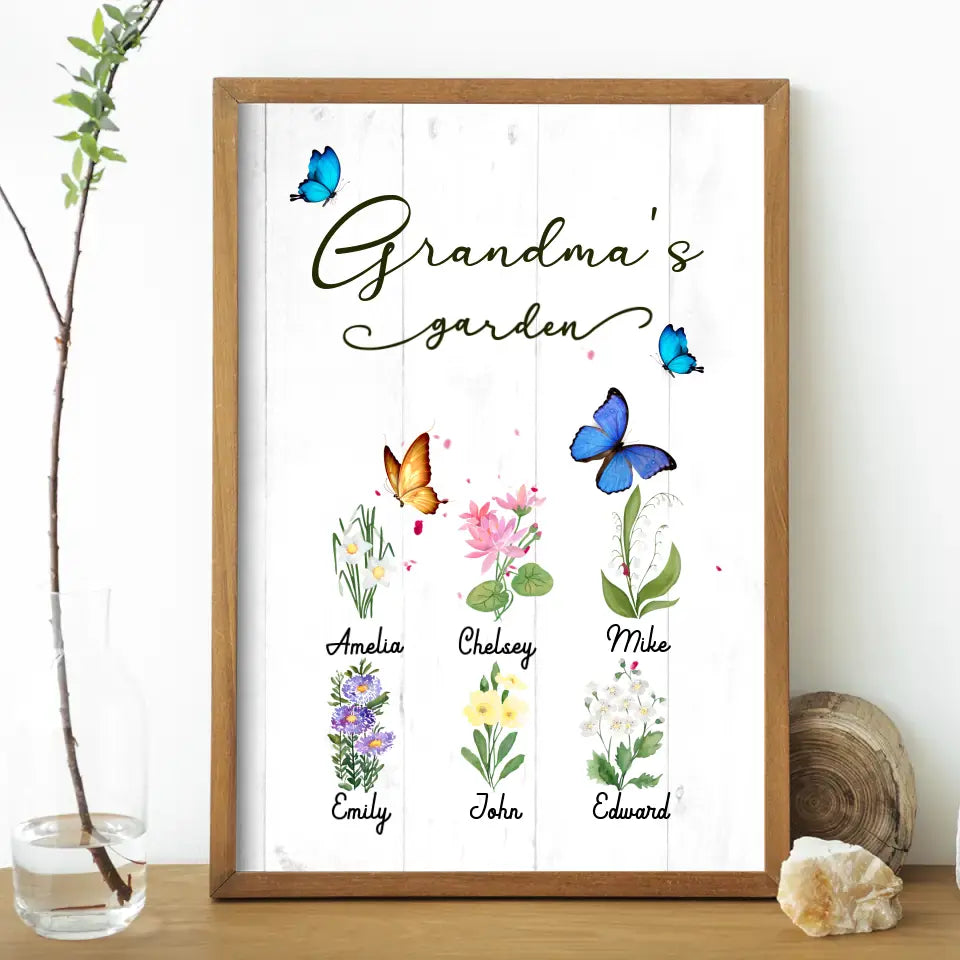 Custom First Mom Now Grandma Canvas With Kid's Name, Personalized Grandma  Gifts, Grandma Garden Gifts - Best Personalized Gifts For Everyone