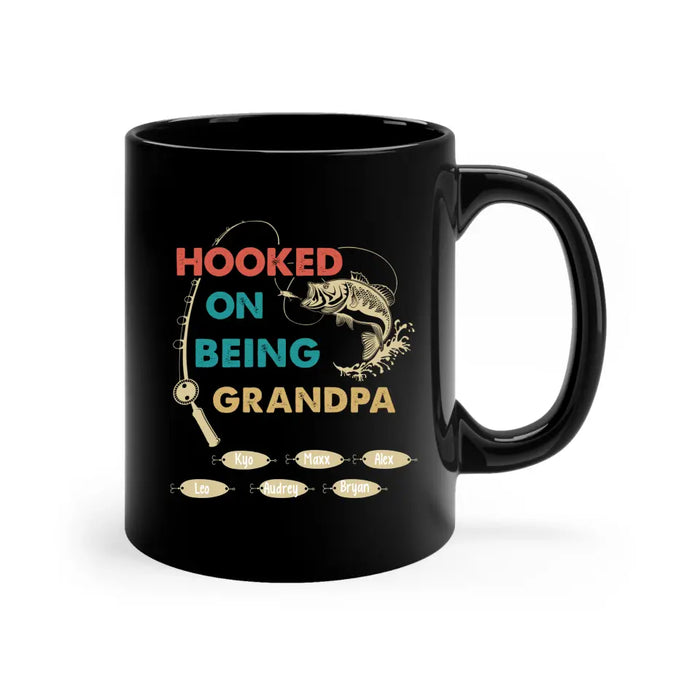 Hooked on Being Grandpa - Father's Day Personalized Gifts Custom Fishing Mug for Grandpa, Fishing Lovers