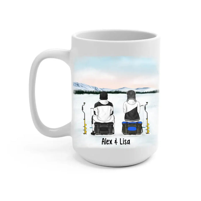 Ice Fishing Partners for Life - Personalized Gifts Custom Ice Fishing Mug for Couples, Ice Fishing Lovers