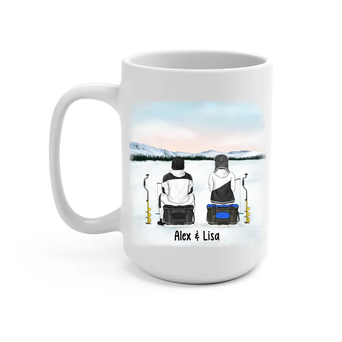 Ice Fishing Partners for Life - Personalized Gifts Custom Ice Fishing Mug for Family, Ice Fishing Lovers