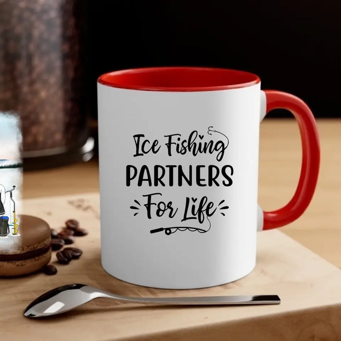 Ice Fishing Partners for Life - Personalized Gifts Custom Ice Fishing Mug for Family, Ice Fishing Lovers