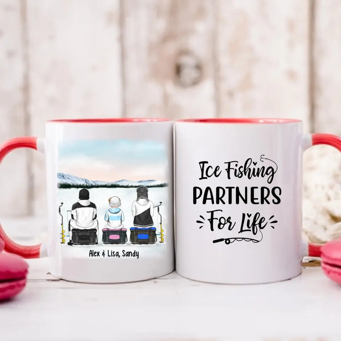 Ice Fishing Partners for Life - Personalized Gifts Custom Ice Fishing Mug for Family, Ice Fishing Lovers