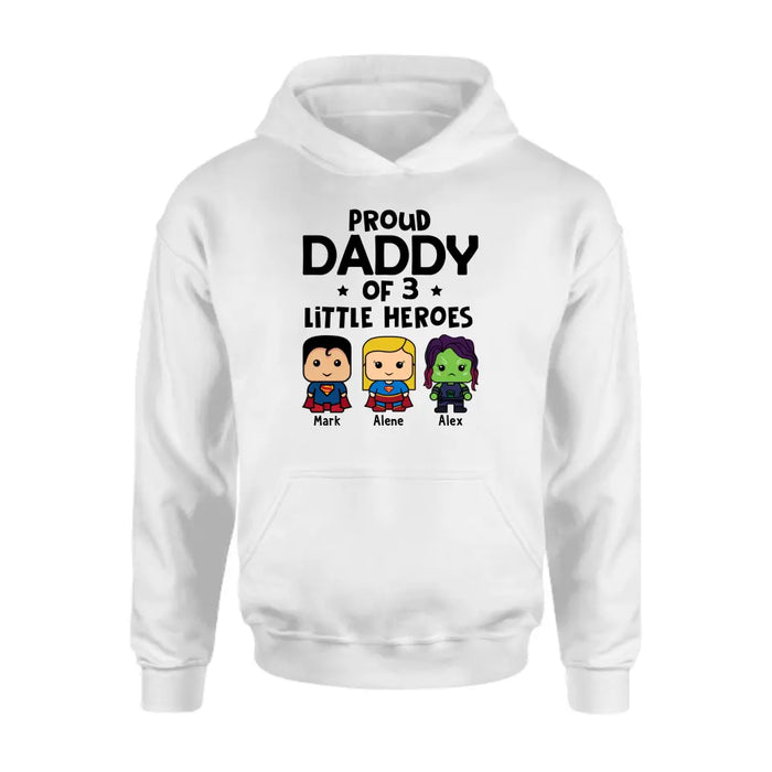 Proud Daddy of Little Heroes - Father's Day Personalized Gifts Custom Marvel Shirt for Dad, Marvel Lovers