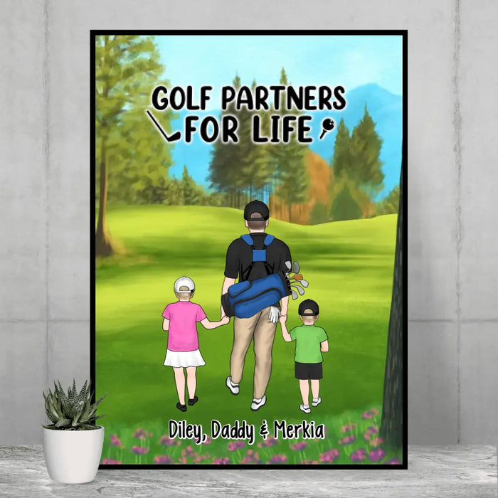 Golf Partners for Life - Personalized Gifts Custom Golf Poster for Family, Golf Lovers