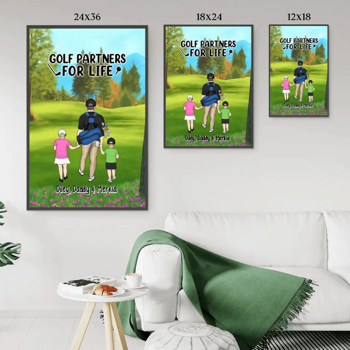 Golf Partners for Life - Personalized Gifts Custom Golf Poster for Family, Golf Lovers