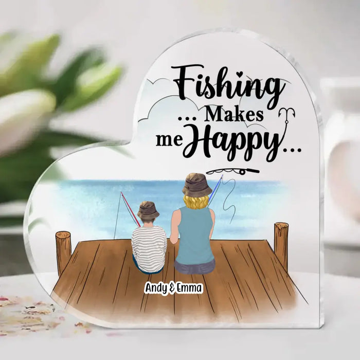 I Reel-ly Love You Mother and Son Daughter - Personalized Gifts Custom Acrylic Plaque for Fishing Lovers