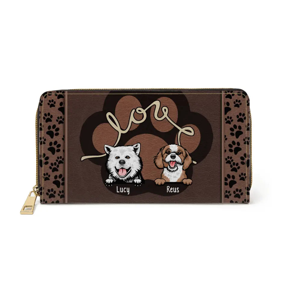 Dog Card Holder Dog Paw Print Wallet Embroidery Crossbody Women Wristlet  Dog Wallet Crypto
