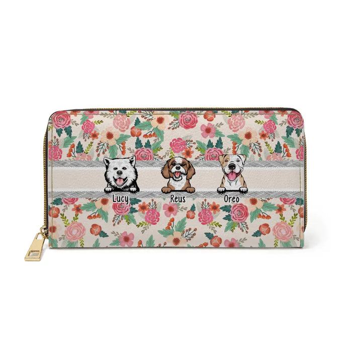 Personalized Gifts Custom Floral Wallet For Dog Lovers, For Dog Mom