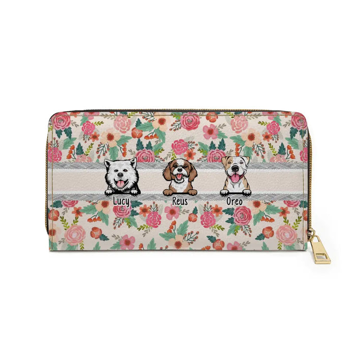 Personalized Gifts Custom Floral Wallet For Dog Lovers, For Dog Mom