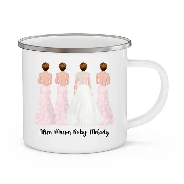 Bridesmaid For A Day Best Friends For Life - Personalized Gifts Custom Bridesmaid Enamel Mug, Maid of Honor Gifts, Bridesmaid Gift